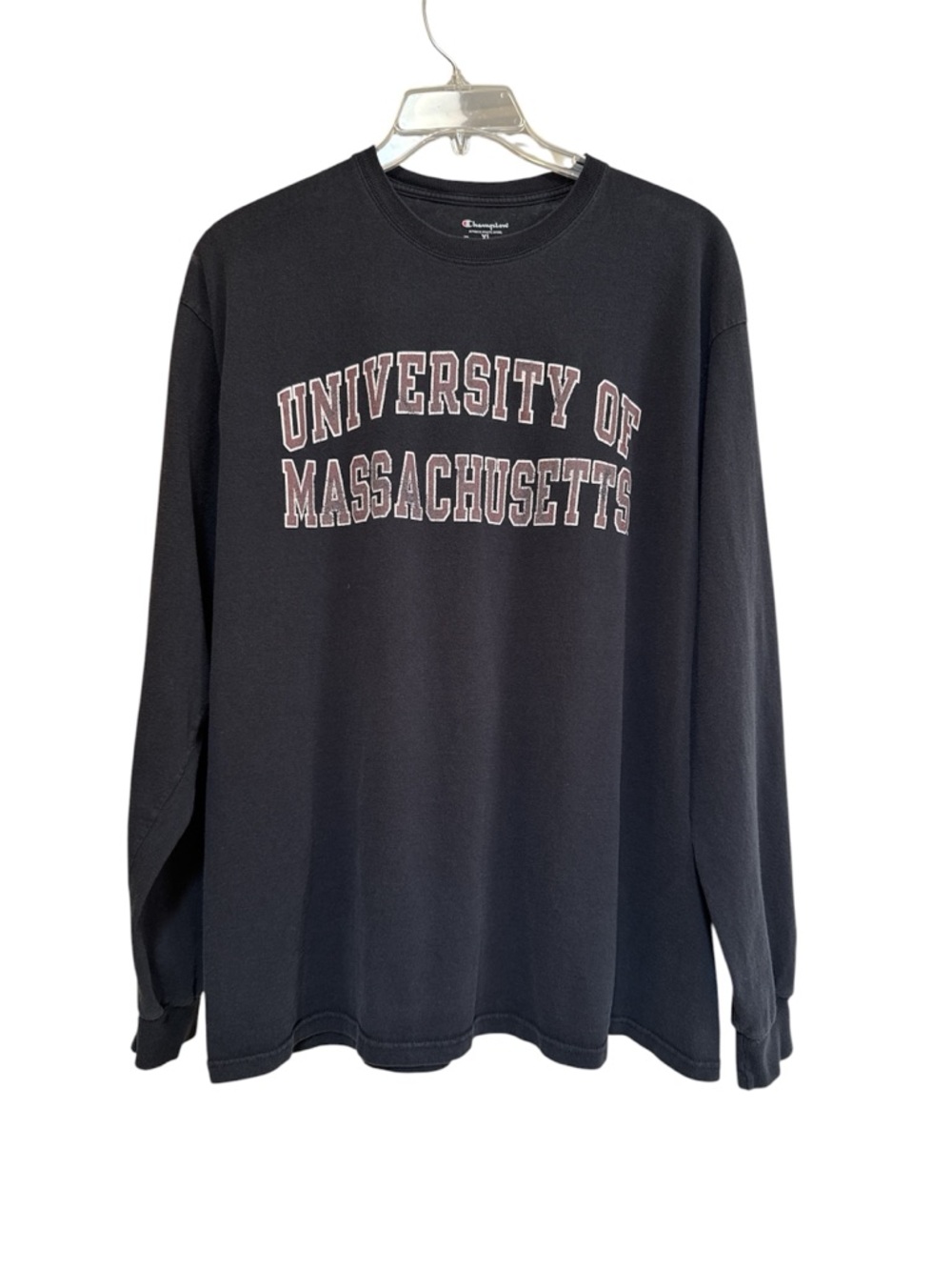 Champion Black Long-Sleeve University of Massachusetts Tee Unisex